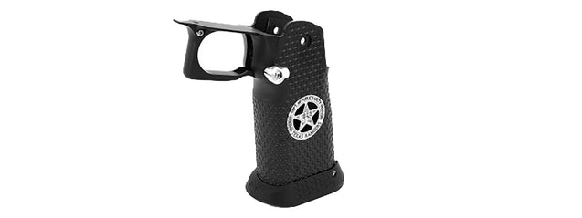 Airsoft Masterpiece Aluminum Grip For HI-CAPA Airsoft Pistols Texas Rangers Type 5 (BLACK)