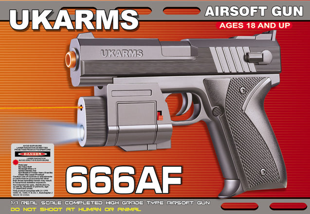 Ukarms 666Af Spring Pistol W/ Laser And Flashlight