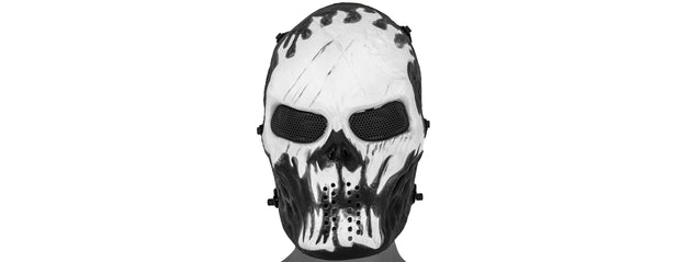 Ac-319J Villain Mesh Face Mask (White Flames) Airsoft Gun / Accessories