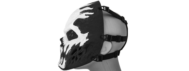 Ac-319J Villain Mesh Face Mask (White Flames) Airsoft Gun / Accessories