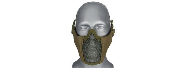 Ac-642G Wosport Steel Mesh Nylon Lower Face Mask (Olive Drab) Airsoft Gun / Accessories