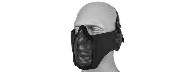 Ac-643B Tactical Elite Face And Ear Protective Mask (Black) Airsoft Gun / Accessories