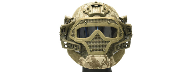 G-Force G4 System Nylon Bump Helmet Mask W/ Goggles - Desert Digital Airsoft Gun Accessories