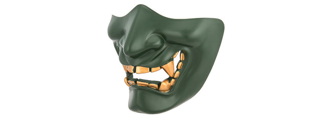 Ac-883G Yokai Ogre Half Face Mask W/ Soft Padding (Green/Gold) Airsoft Gun / Accessories