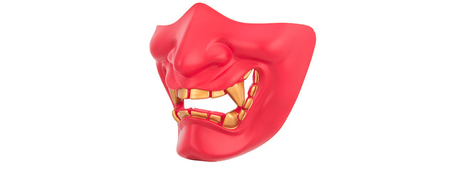 G-Force Yokai Ogre Half Face Mask W/ Soft Padding (Red/Gold)