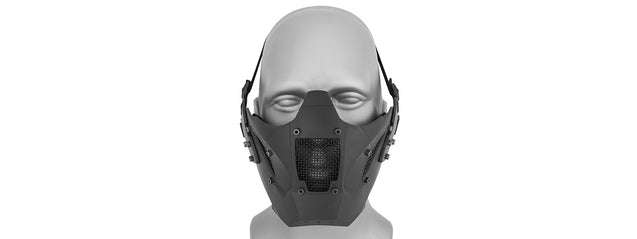 Ac-885B Adjustable Retro Mecha Half Face Mask (Black) Airsoft Gun / Accessories