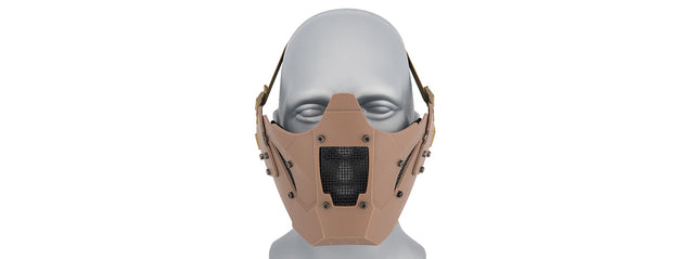 Ac-885T Adjustable Retro Mecha Half Face Mask (Tan) Airsoft Gun / Accessories