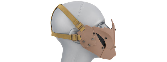 Ac-885T Adjustable Retro Mecha Half Face Mask (Tan) Airsoft Gun / Accessories