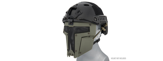 Ac-886G Adjustable T-Shaped Mesh Full Face Mask (Od Green) Airsoft Gun / Accessories