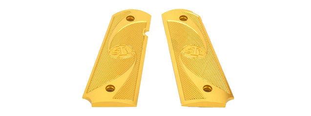 Airsoft Masterpiece Aluminum Airsoft 1911 Type 2 Pistol Grip Plates (GOLD)