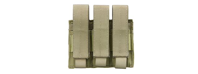 Code 11 Molle Triple Pistol Magazine Pouch (Color: OD Green)