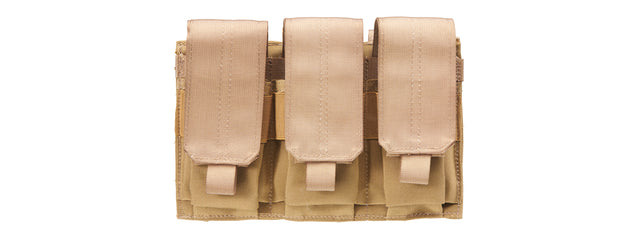 Code 11 Molle Ready Triple M4 Magazine Pouch (Color: Tan)