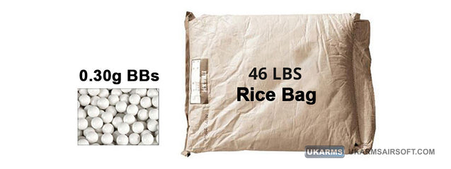 Lancer Tactical 46 lbs Rice Bag Airsoft 0.30g BBs (Color: White)