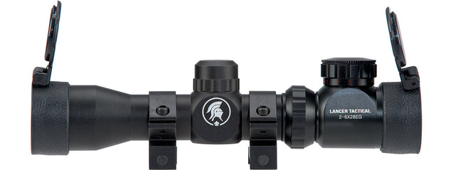 Lancer Tactical 2-6x Tactical Rifle Scope with Red/Green Illumination (Color: Black)