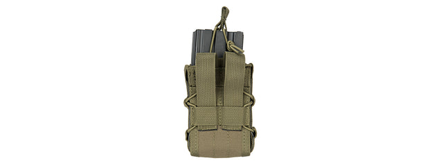 Lancer Tactical 1000D Nylon Molle Bungee Double Mag Pouch (Od Green)