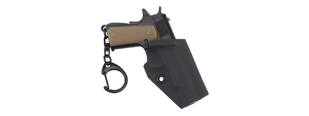 Tactical Detachable Mini 1911 Pistol Keychain with Holster (Color: Black)