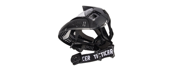 Lancer Tactical Full Face Airsoft Mask with Visor (Color: Black)