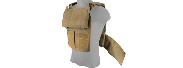 Lancer Tactical Buckle Up Version Airsoft Plate Carrier (Tan)