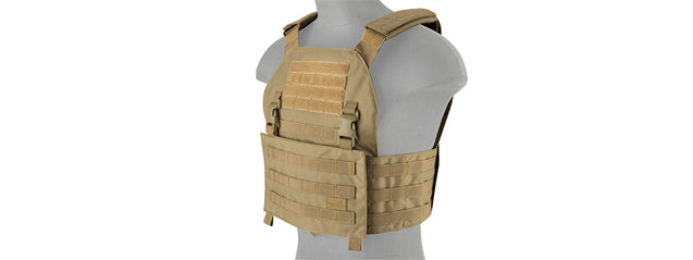 Lancer Tactical Buckle Up Version Airsoft Plate Carrier (Tan)