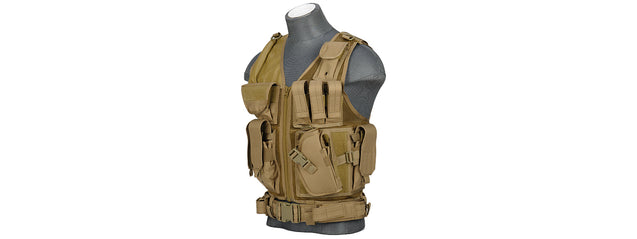 Ca-310Kn Nylon Cross Draw Vest (Khaki)