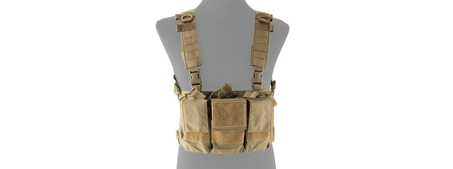 Lancer Tactical Adaptive Multi-Purpose Slim Chest Rig (Tan) Airsoft Gun / Accessories