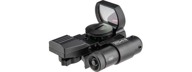 Lancer Tactical 4-Reticle Red/Green Dot Reflect Sight w/ Laser (Black)