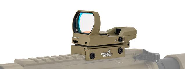 Lancer Tactical 4 Reticle Red Control Reflex Sight (Color:Tan)