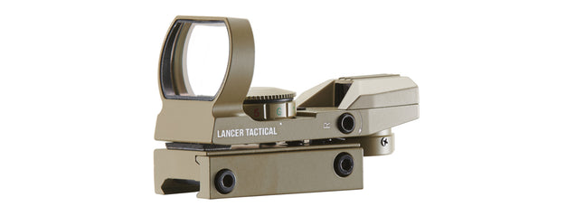 Lancer Tactical Red & Green Dot Reflex Sight with 4 Reticles (Color: Tan)