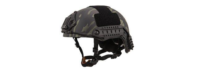 Lancer Tactical Airsoft Ballistic MH Type Helmet (Color: Camo Black)