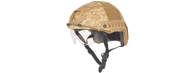 Lancer Tactical CA-741D Ballistic Helmet w/ Retractable Visor (Basic Version) in Desert Digital Airsoft Gun Accessories