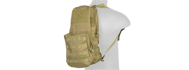 Lancer Tactical 1000D Nylon Airsoft Molle Hydration Backpack (Color: Khaki) Airsoft Gun Accessories