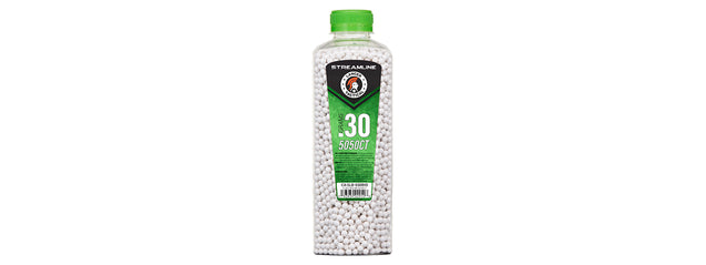 Lancer Tactical 5050 Round 0.30g Streamline Competition Grade Bio BB Bottle (Color: White)