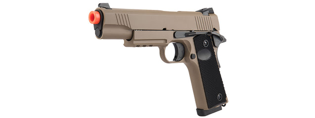 Double Bell M1911 Tactical GBB Airsoft Pistol - Low Velocity (TAN)