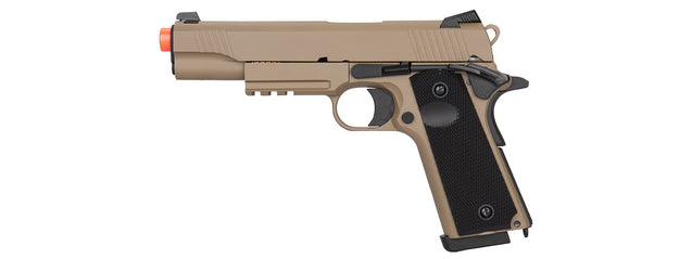 Double Bell M1911 Tactical GBB Airsoft Pistol - Low Velocity (TAN)