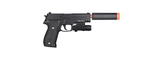 G26A Spring Pistol w/ Laser & Suppressor (Black)