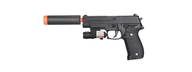 G26A Spring Pistol w/ Laser & Suppressor (Black)