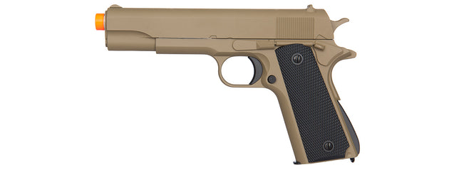 Ge3003T M1911 W/ Metal Slide Airsoft Spring Pistol (Tan)