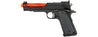 Golden Eagle 3363 1911 Gas Blowback Pistol w/ Open Slide (Color: Black / Red Barrel) Airsoft Gun Pistol