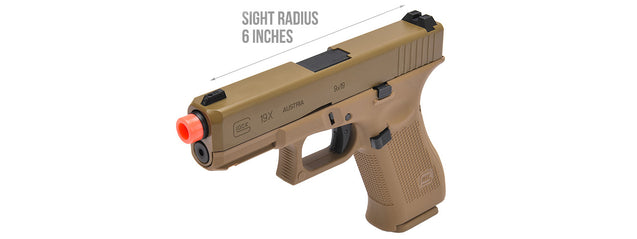 Elite Force Licensed GLOCK 19X GEN5 - Gas Blowback - TAN