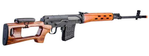 A&K SVD Dragunov Spring Powered Airsoft Gun Sniper Rifle w/ Fixed Sportsman Stock (Color: Wood)