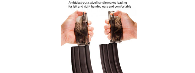 Laylax Satellite Ambidextrous Swiveling Arm High Capacity Speedloader (Color: Smoked) Airsoft Accessories