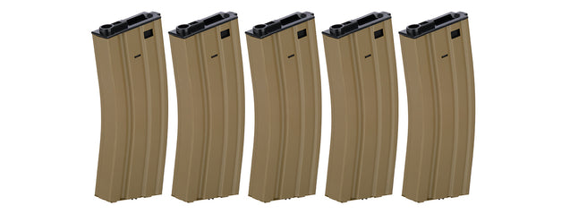 LT-01T-Mag-G2X5 High Capacity 300Rd Metal Aeg Gen 2 Magazine, Set Of 5 (Tan)