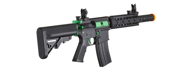 Airsoft Gun Lancer Tactical Gen 2 M4 SD Carbine Airsoft AEG Rifle with Mock Suppressor (Color: Black / Green)