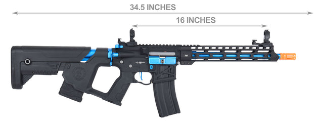 Lancer Tactical Airsoft Gun 370 - 395 FPS Enforcer BLACKBIRD Skeleton AEG - BLACK/BLUE