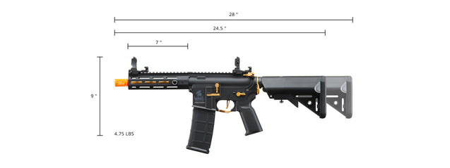 Lancer Tactical Gen 2 Hellion M-LOK 7" Airsoft M4 AEG (Color: Black & Gold)