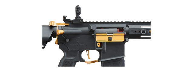 Lancer Tactical Gen 2 Hellion M-LOK 7" Airsoft M4 AEG (Color: Black & Gold)