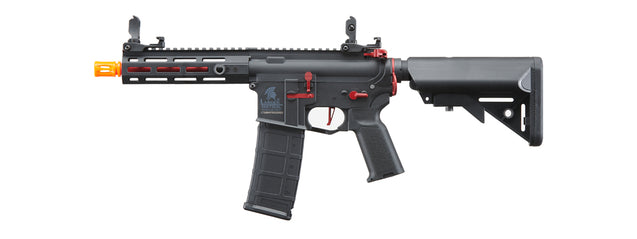 Lancer Tactical Gen 2 Hellion M-LOK 7" Airsoft M4 AEG (Color: Black & Red)