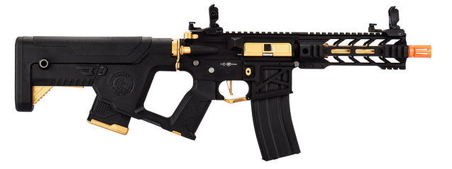 Lancer Tactical Airsoft Gun 370 - 395 FPS Enforcer BATTLE HAWK 7" Skeleton AEG w/ Alpha Stock - GOLD