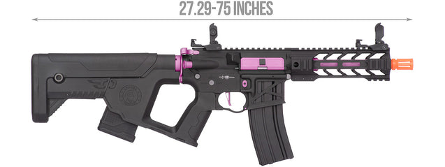 Lancer Tactical Airsoft Gun 370 - 395 FPS Enforcer BATTLE HAWK 7" Skeleton AEG - BLACK/PURPLE