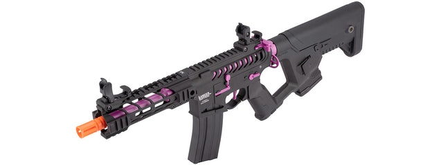 Lancer Tactical Airsoft Gun 370 - 395 FPS Enforcer BATTLE HAWK 7" Skeleton AEG - BLACK/PURPLE